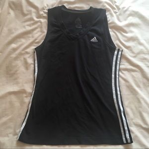 Adidas 3 Stripe Exercise Tank Black & White Size M